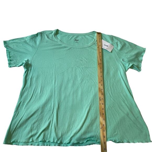 Jenni intimates  ribbed blouse  for women  Size 2X color green - Picture 2 of 7